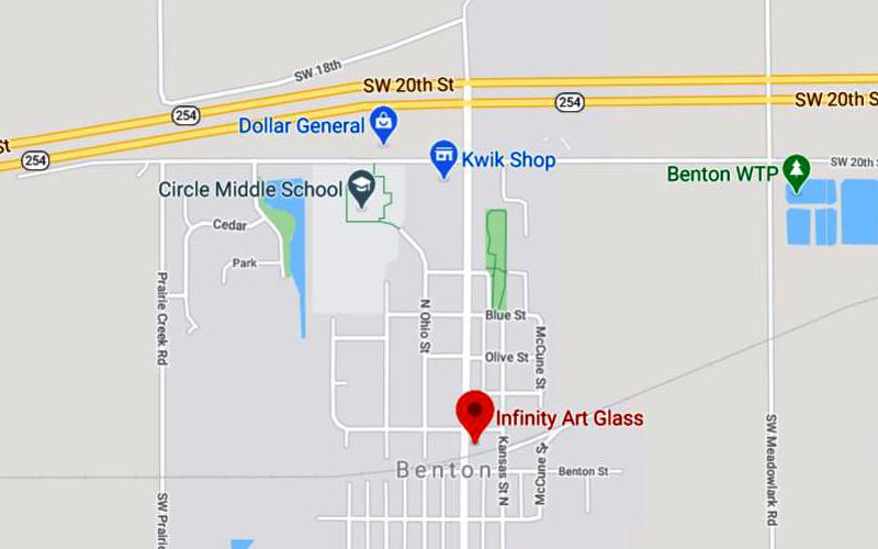 Infinity Art Glass Map - Benton, Kansas