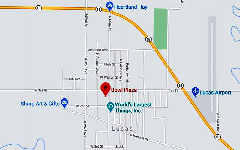 Bowl Plaza Map - Lucas, Kansas