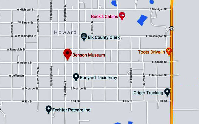 Benson Historical Museum Map - Howard, Kansas