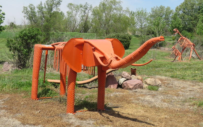 Elephant metal sculpture