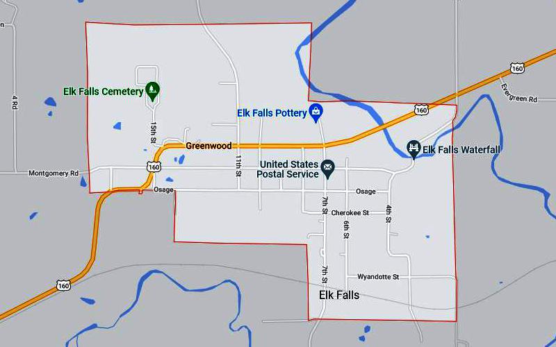 Map of Elk Falls, Kansas