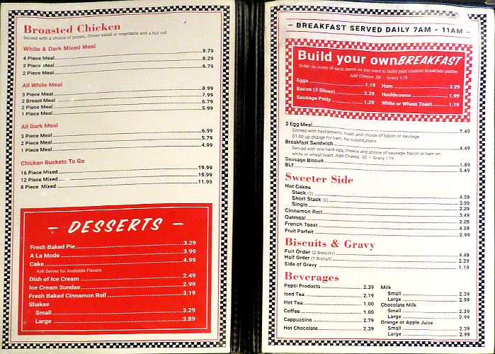 Nu Grill breakfast menu