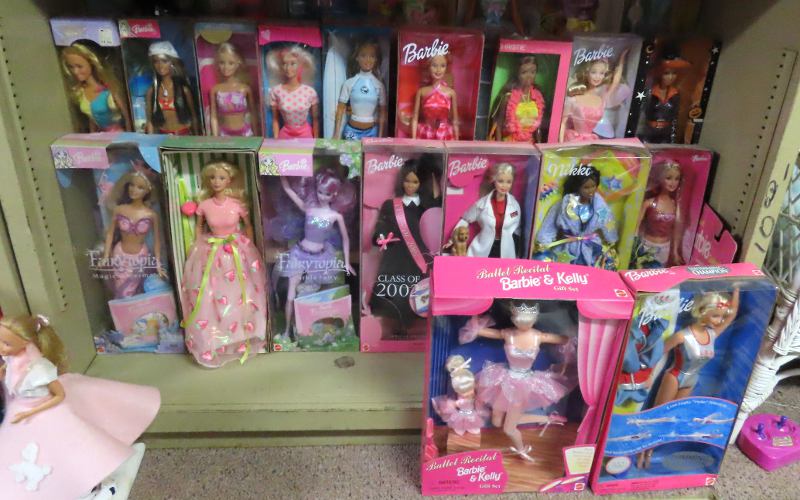 Boxed Barbie dolls