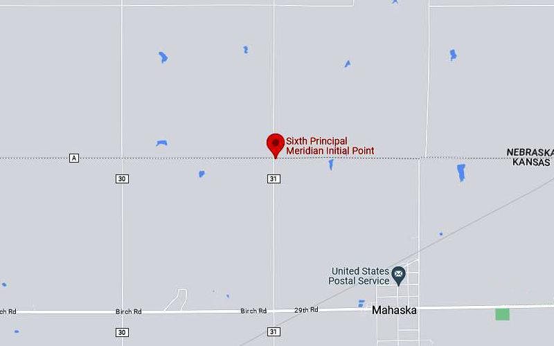 Sixth Principal Meridian Initial Point Map - Mahaska, Kansas
