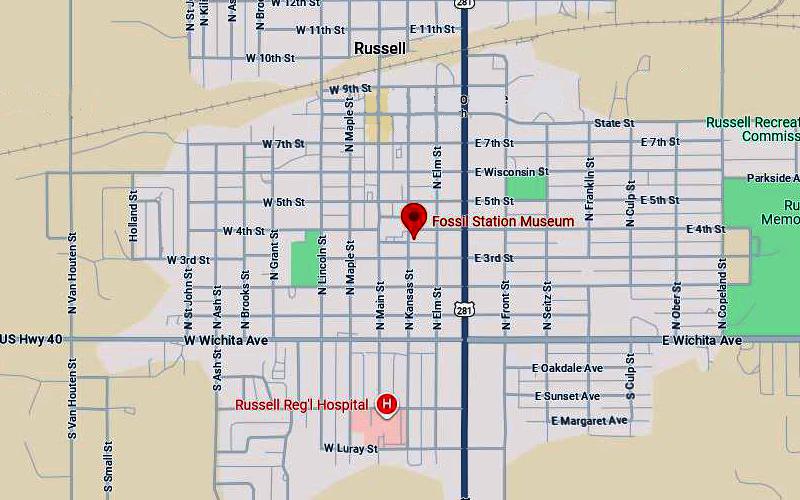 Fossil Station Museum Map - Russell, Kansas