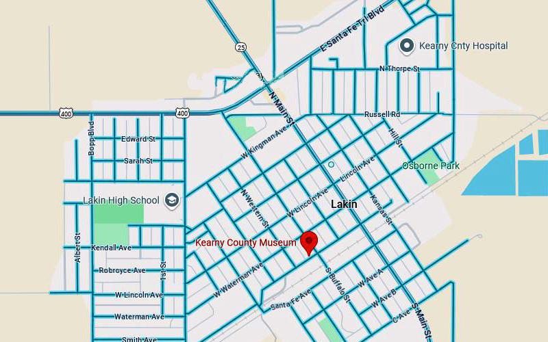 Kearny County Museum Map - Lakin, Kansas