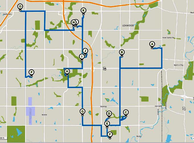 South Johnson County Christmas Light Tour Map