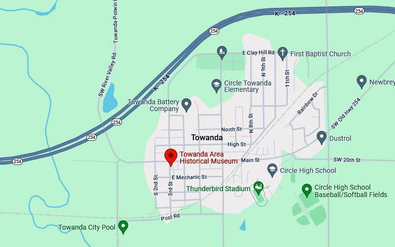 Towanda Area Historical Museum Map - Towanda, Kansas