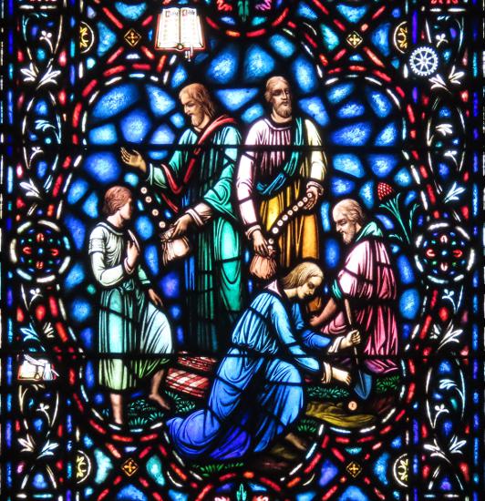 Parable of the Talents stained glass window