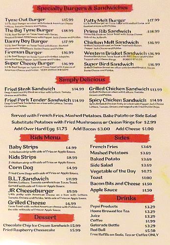 Tyme Out Steakhouse sandwich, burger, kids menu - Junction City, Kansas