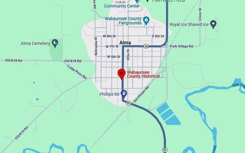 Wabaunsee County Historical Museum Map - Alma, Kansas