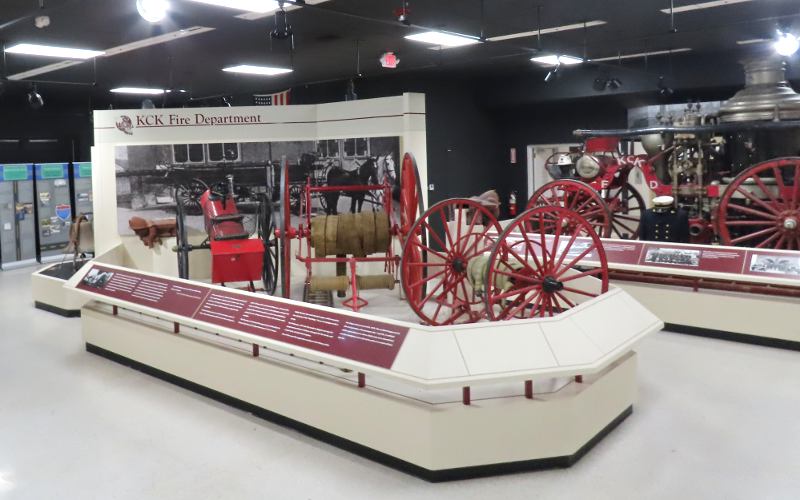 fire cart and hand drawn hose reel