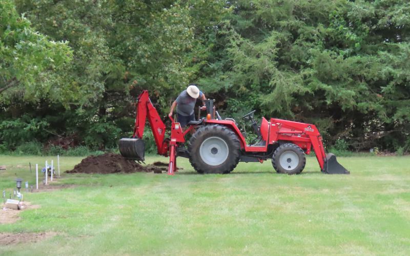 Digging a grave