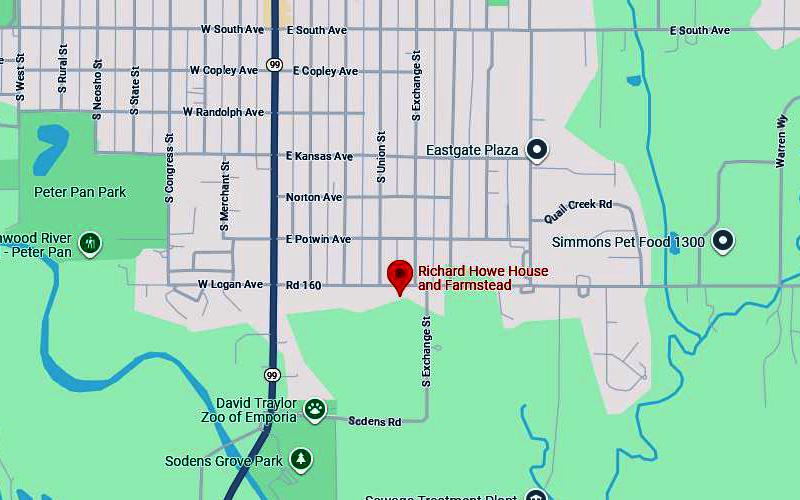 Richard Howe House and Welsh Farmstead Map - Emporia, Kansas