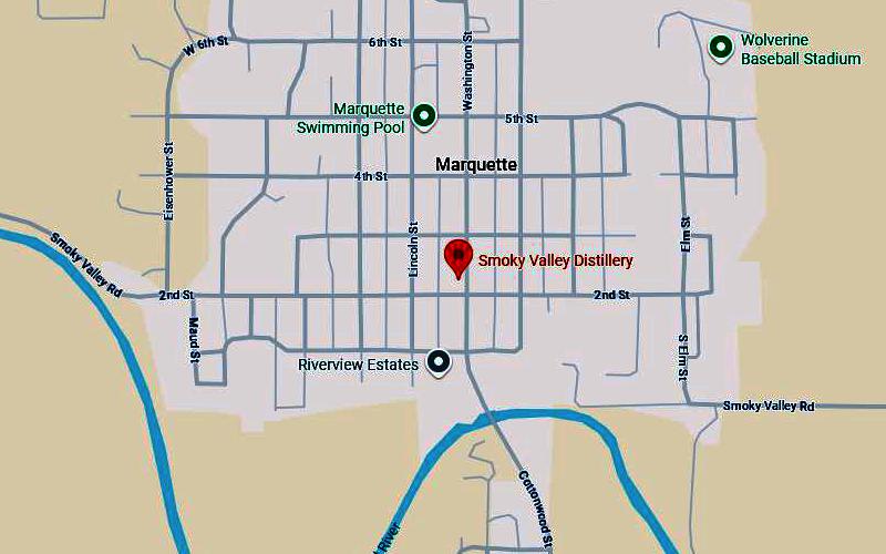 Smoky Valley Distillery Map - Marquette, Kansas