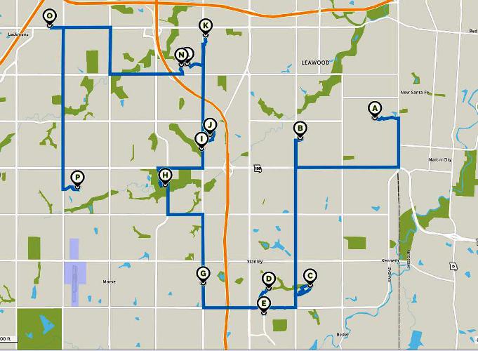 South Johnson County Christmas Light Tour Map