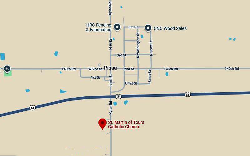 St Martin's Church Map - Piqua, Kansas