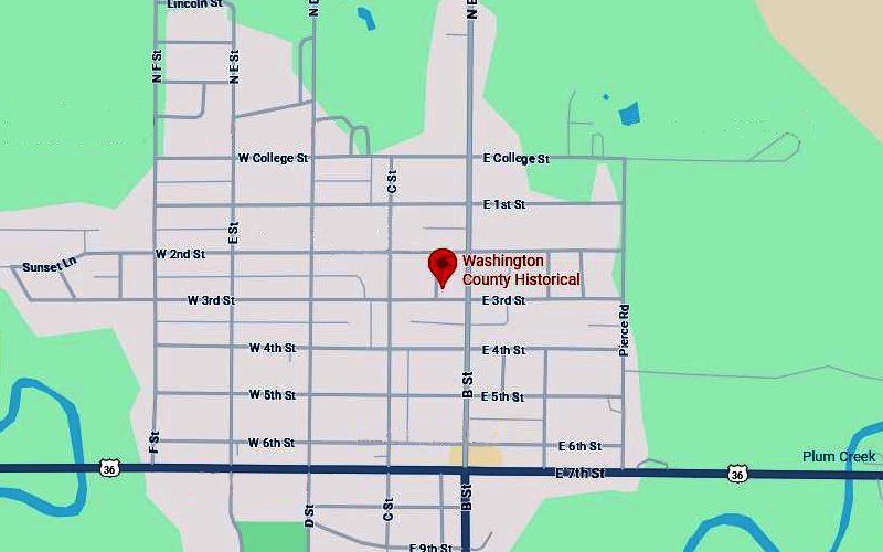Washington County Museum Map - Washington, Kansas