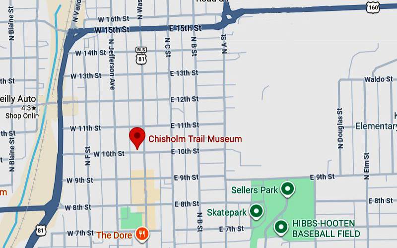 Chisholm Trail Museum Map - Wellington, Kansas