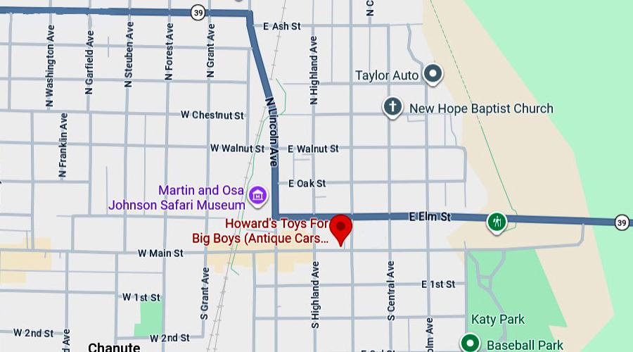 Howard's Toys For Big Boys Map - Chanute, Kansas