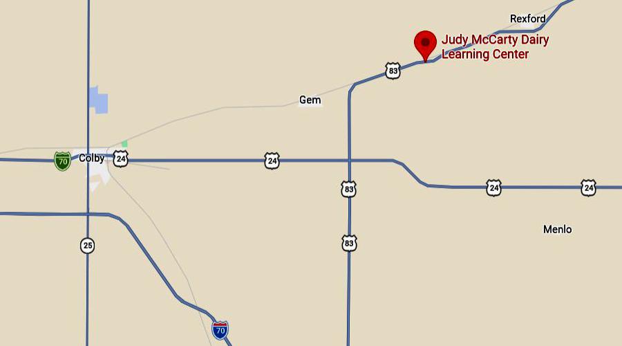 Judy McCarty Dairy Learning Center Map - Rexford, Kansas