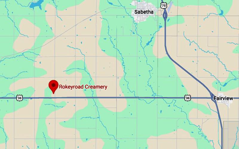 Rokeyroad Creamery Map - Sabetha, Kansas