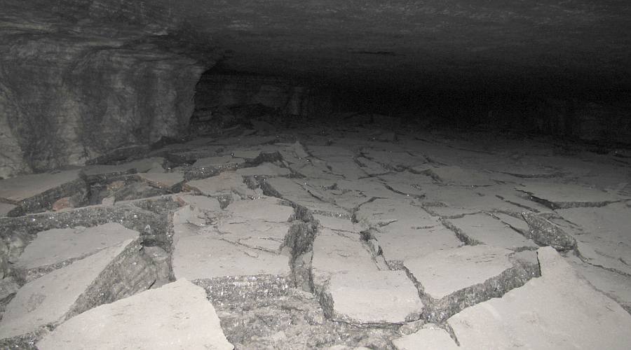 ceiling fall in the Strataca underground salt mine