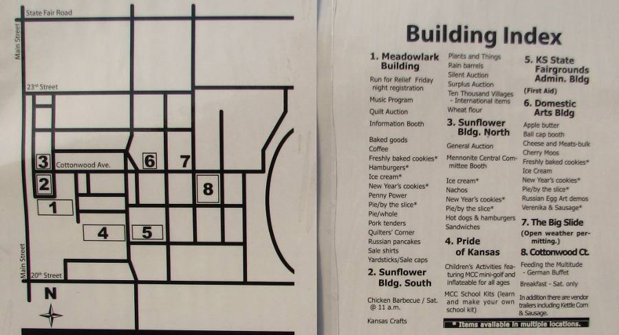 Kansas Mennonite Relief Sale Map