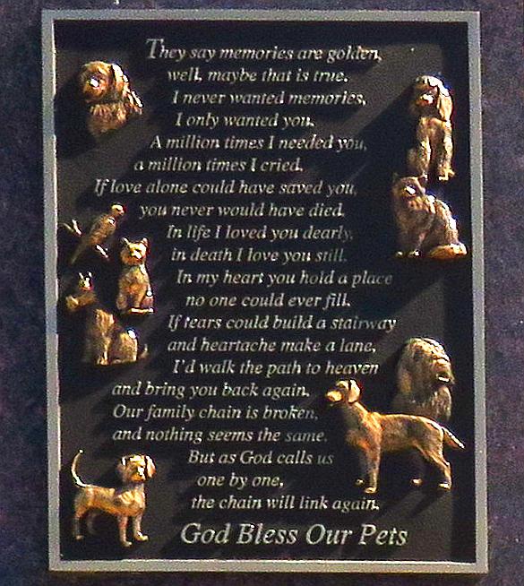 Cat and dog memorial marker