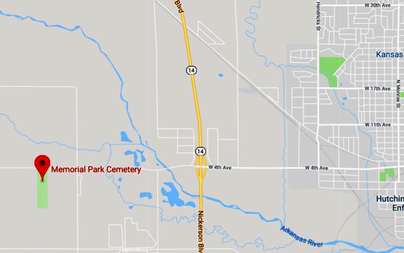 Memorial Park Cemetery Map - Hutchinson, Kansas