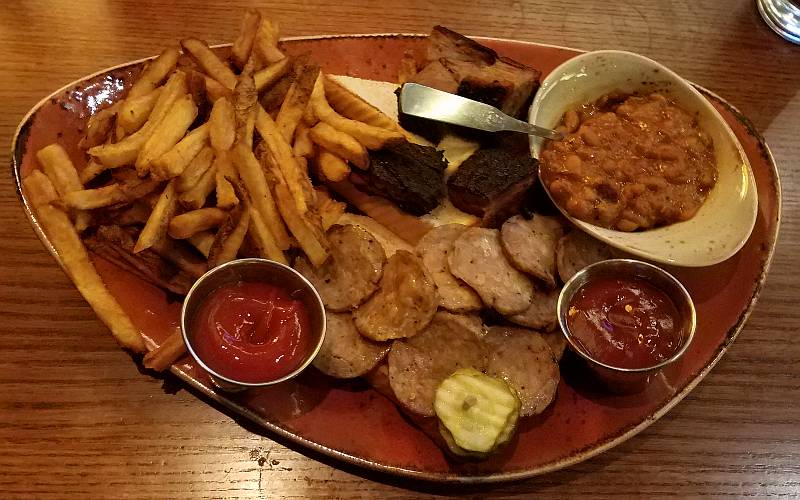 Barbeque burnt ends and sausage