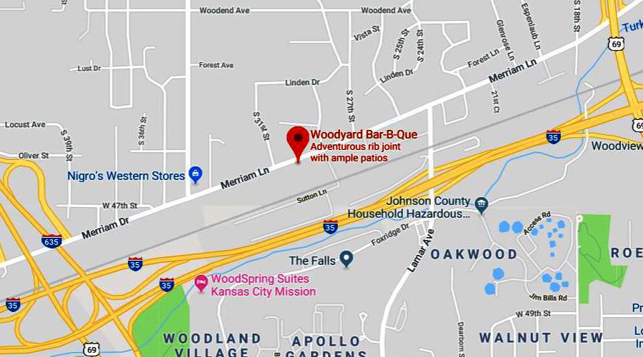 Woodyard Bar-B-Que Map - Kansas City, Kansas