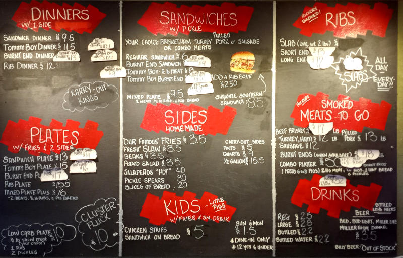 Bates City Bar-B-Que Menu - Shawnee, Kansas