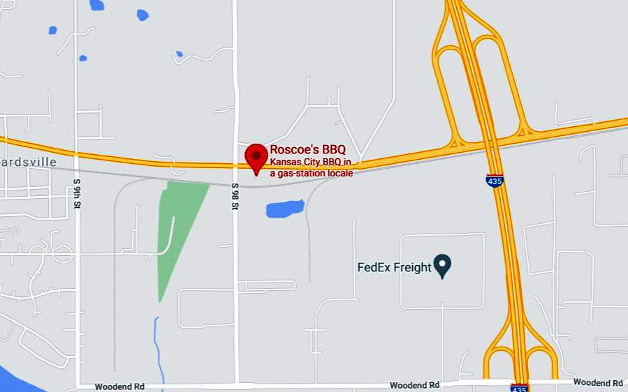 Roscoe's BBQ Map - Edwardsville, Kansas