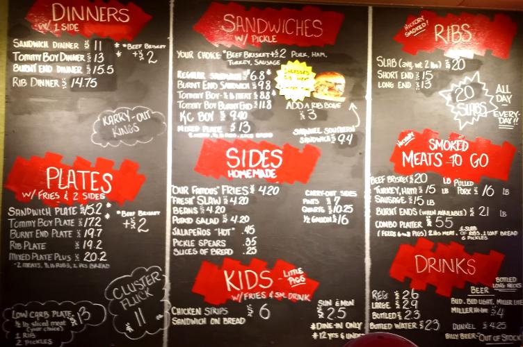 Bates City Bar-B-Que Menu - Shawnee, Kansas