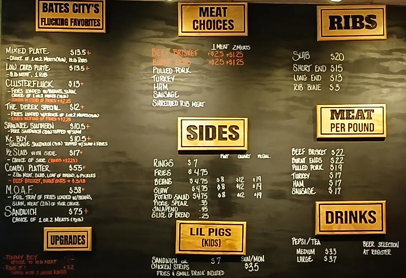 Bates City Bar-B-Que Menu - Shawnee, Kansas