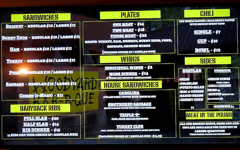 Woodyard Bar-B-Que Menu - Kansas City, Kansas