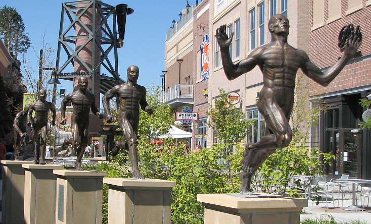 statues dedicated to Glenn Cunningham, Wes Santee and Jim Ryun