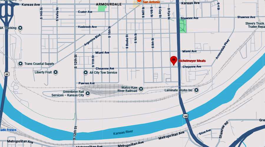 Bichelmeyer Meats Map - Kansas City, Kansas