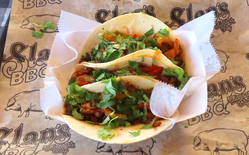 Burnt End Street Tacos at Slap's BBQ in Kansas City, Kansas