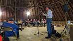 Jeff Davidon singing at Fromme-Birney Round Barn in Mullinville