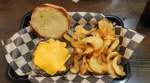 Burger and fries at 10-39 Cafe in Ellinwood, Kansas