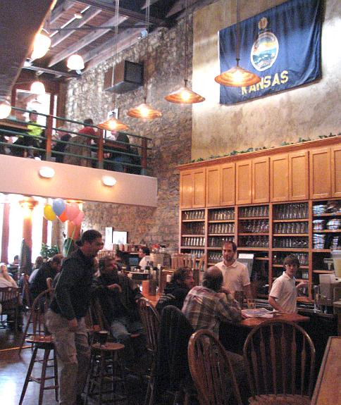 Free State Brewing Company's front dining room and bar.