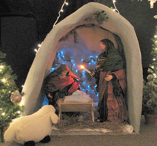 Large Nativity set with lights