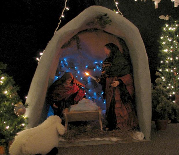 Large Nativity set with lights