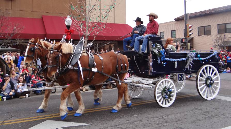 Double MJ Farm wagon in the Lawrence Christmas Parade