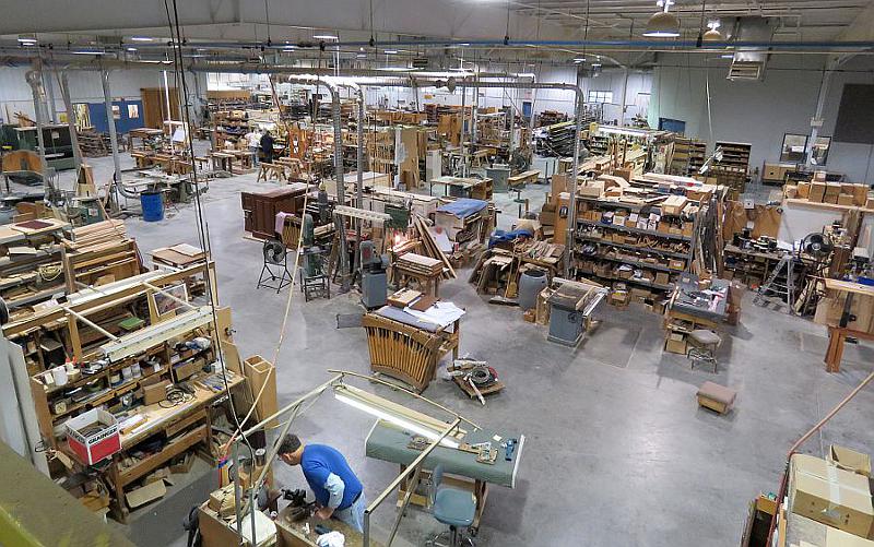 Reuter Organ Company manufacturing floor
