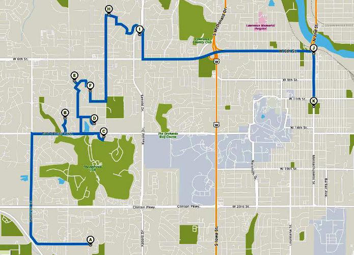 Lawrence Christmas Light display tour map