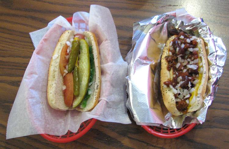 hot dogs at Lenexa's Pizza Man restaurant