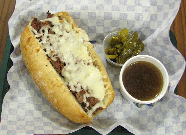 Chicago Intalian beef sandwich